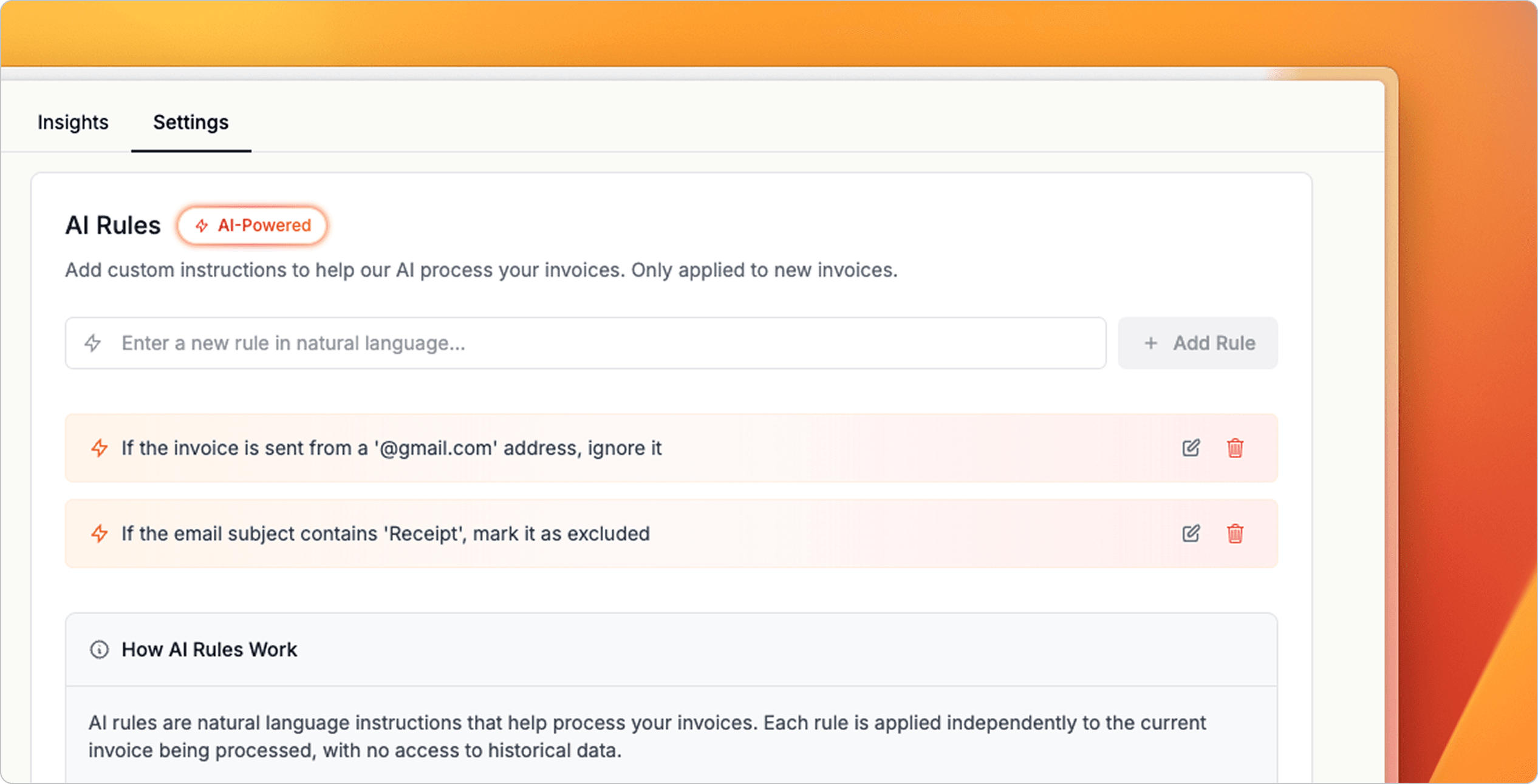 Configuración de Reglas de IA en móvil